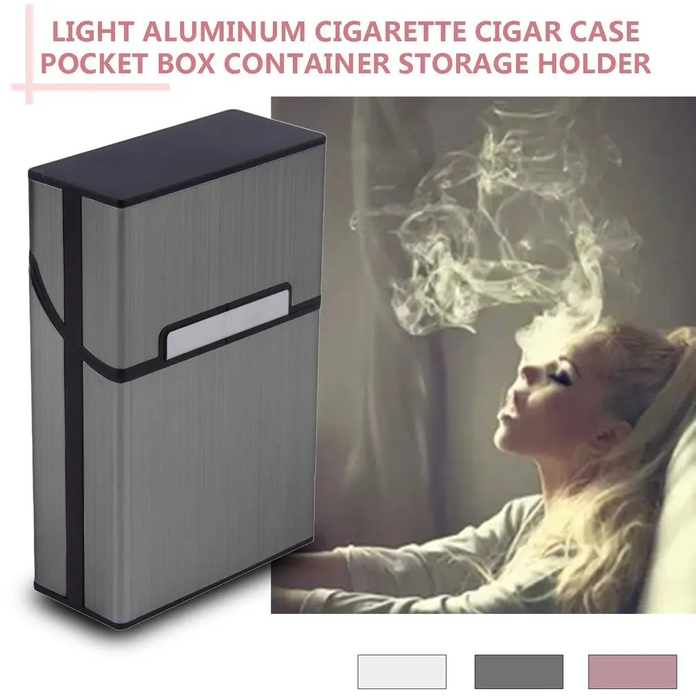 Portable Cigarettes Case Slim Aluminum Cigarette Cigar Tobacco Holder Box Storage Container Smoking Accessories | Дом и сад