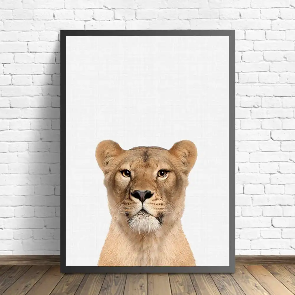 Ess Печать Сафари Детское искусство Животные печати Настенный плакат для декора гостиной дома на.