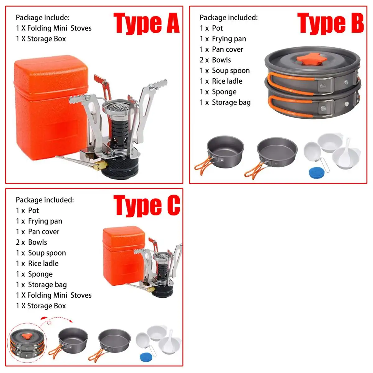 

3000W Mini Outdoor Camping Stoves Folding Gas Stove Cookware Bowl Pot Portable Pocket Furnace Cooking Picnic Split Stoves Burner