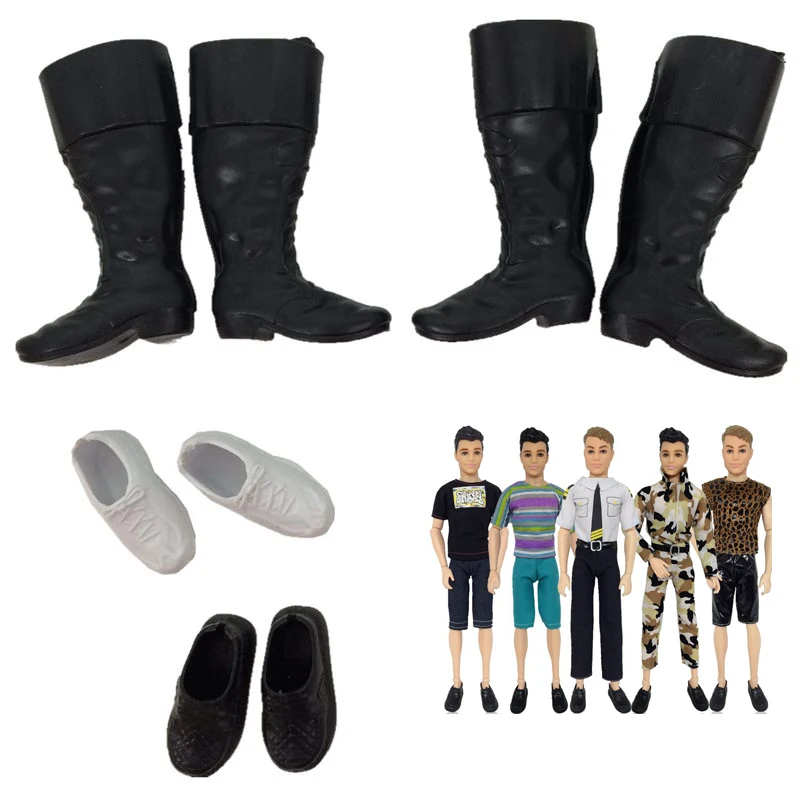

New Arrive Fashion Handmade 9 Items/Lot Doll Accessories = 5 Ken Doll Clothes Uniform +4 Shoes For Ken DIY Present
