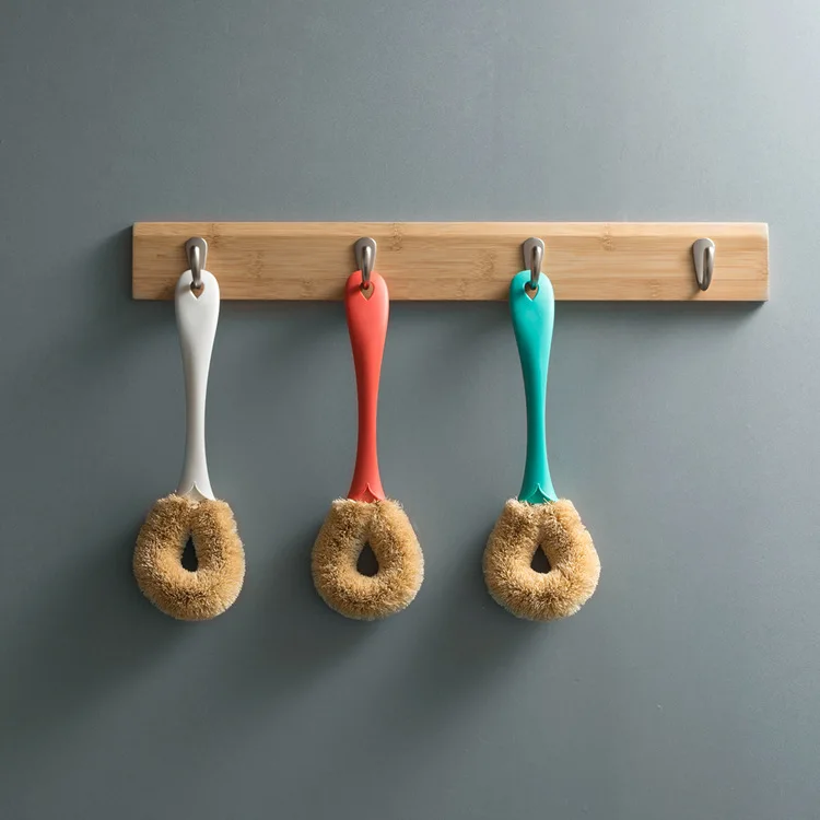 Лесные почки натуральная Кокосовая щетка для чистки сковородки с антипригарным