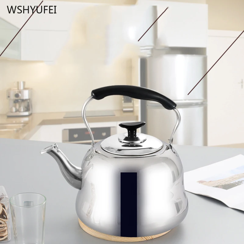 Классический из нержавеющей стали чайник со свистком дома газовая плита Кемпинг