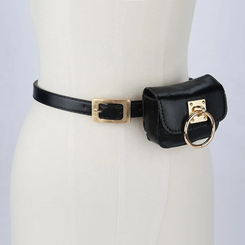

Fashion Leather Belt Bag For Women Luxury Designer Brand Square Pin Buckle Waist Strap Jeans Dress Female Decoration Waistband
