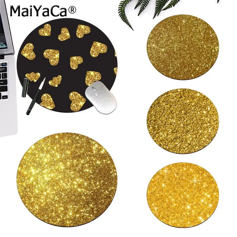 

Maiyaca Vintage Cool Golden Computer Gaming round Mousemats gaming Mousepad Rug For PC Laptop Notebook