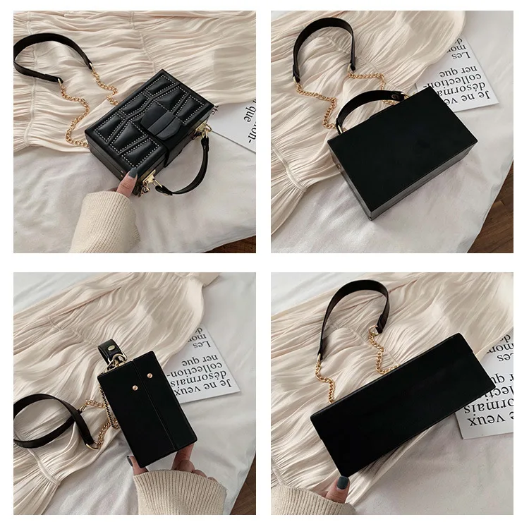 Винтажная квадратная женская сумка 2020 модная из искусственной кожи брендовая