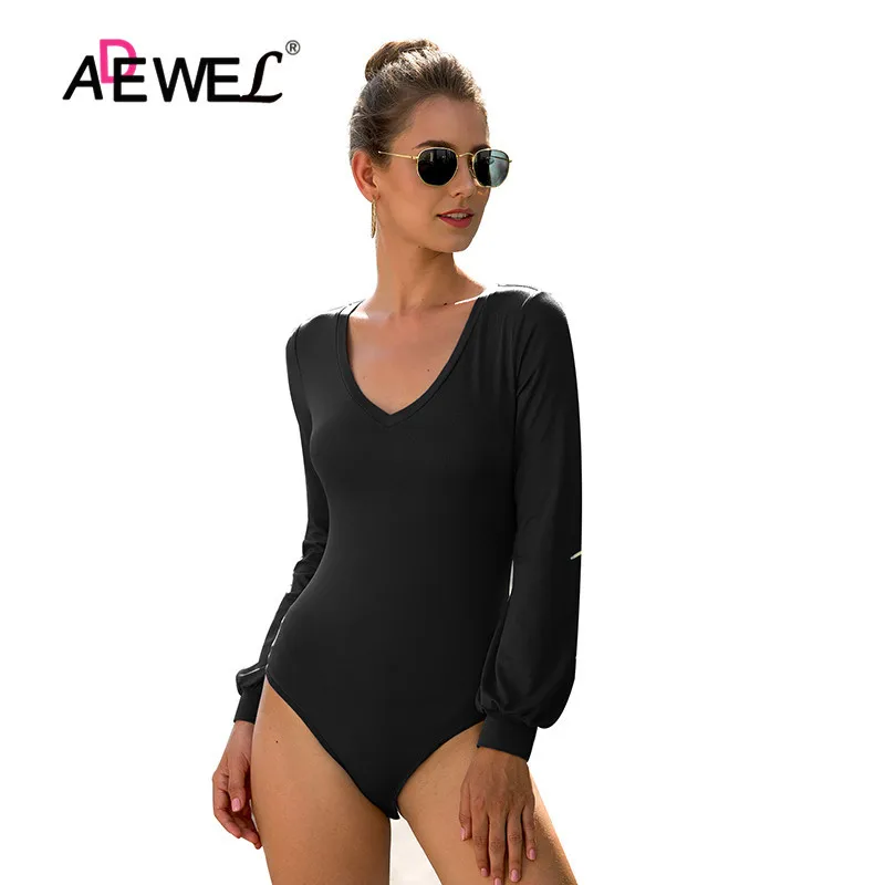 Женский облегающий повседневный комбинезон ADEWEL синий черный элегантный с