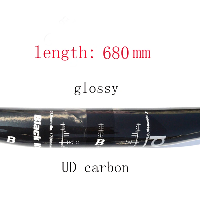 680mm glossy Черный рыцарь PRO RXL стиль UD углеродный ХХХ MTB плоский велосипедный Руль Горный велосипед запчасти бар 9 градусов обратная развертка 5 мм rise - Цвет: 680mm glossy