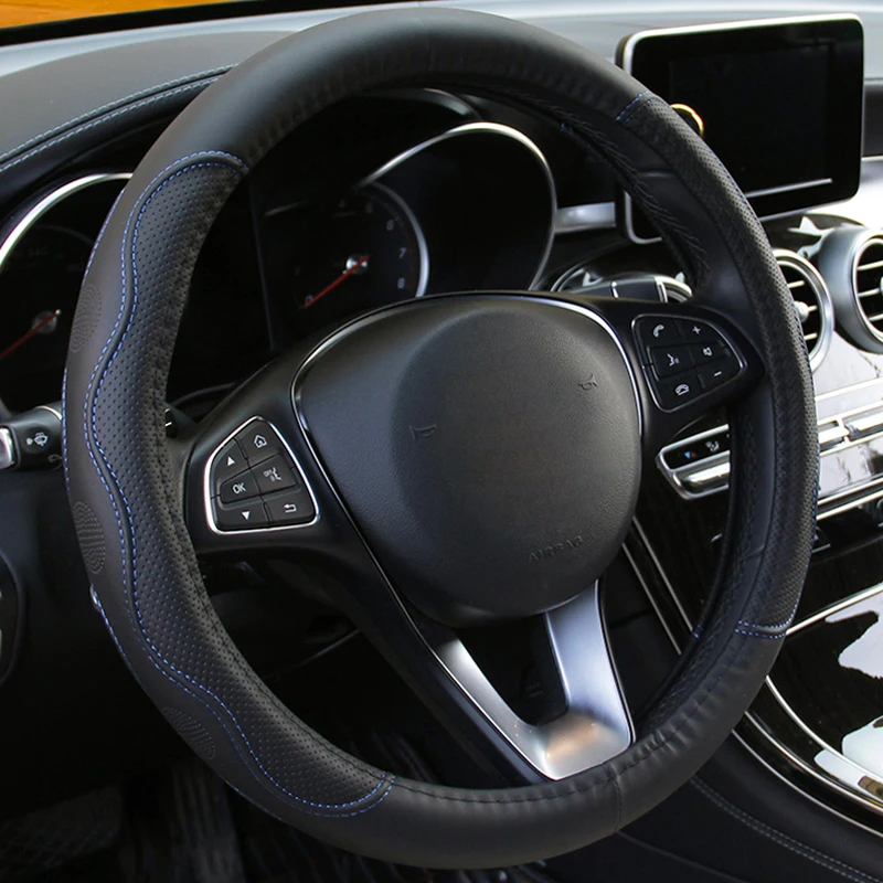 Универсальный автомобильный чехол на руль из искусственной кожи нескользящий