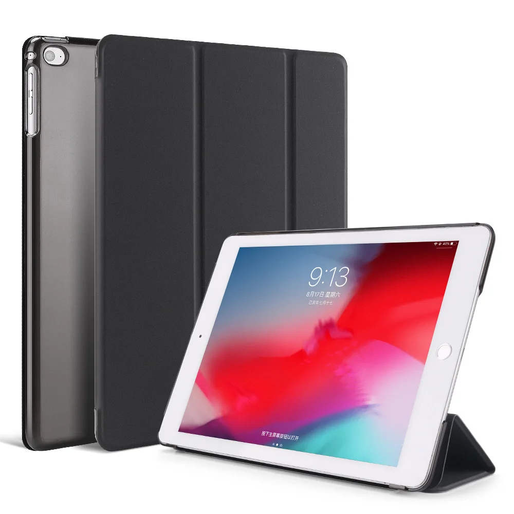 

For Ipad Air 4 Ipad 10.2 Inch Leather Case for Ipad Pro 11 Ultra-thin Protective Cover Three-fold One-piece Flat Leather Case