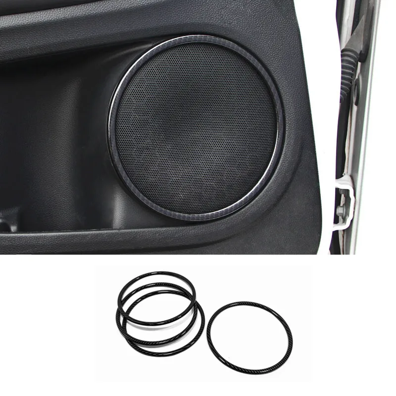 

For Honda Vezel HR-V 2014 2015 2016 2017 2018 ABS Carbon fibre Accessories car Door internal Speaker Ring Decoration Cover Trim