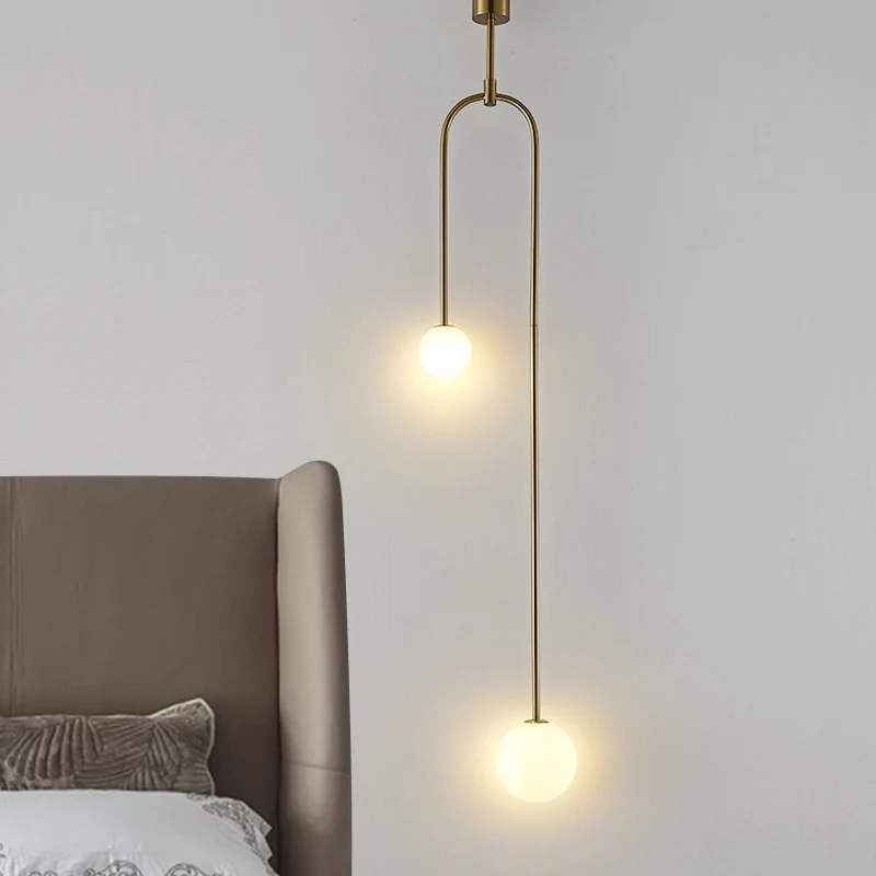 

Современный подвесной светильник в виде стеклянного шара для спальни, прикроватного столика, скандинавские подвесные светильники в стиле ...