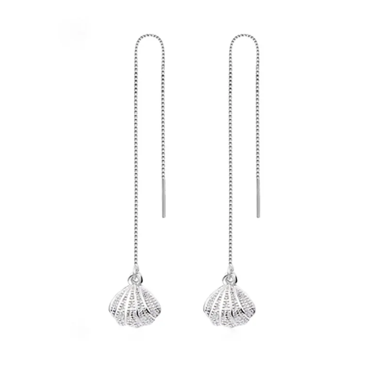 

Delicate Jewelry Simulated Pearl Earrings Lovely Style Popular Geometric Metal Shell Drop Earrings For Fashion Girl Gifts