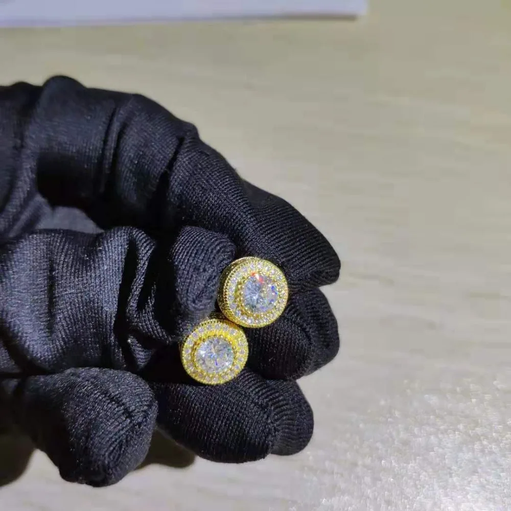 Женские серьги-гвоздики из серебра 925 пробы с белым цирконом | Украшения и