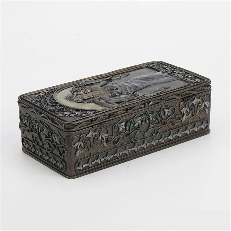 

Victoria Lady Storage Box Statue Girl Figurine Sculpture Resin Art&Craft Jewel Box Storage Home Decoration R5295