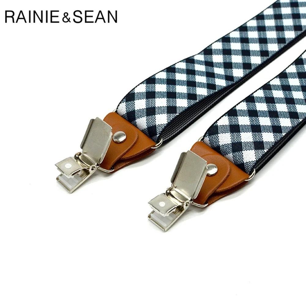 Подтяжки RAINIE SEAN Men s в клетку деловые эластичные ремни для брюк 3 5*120 см мужские