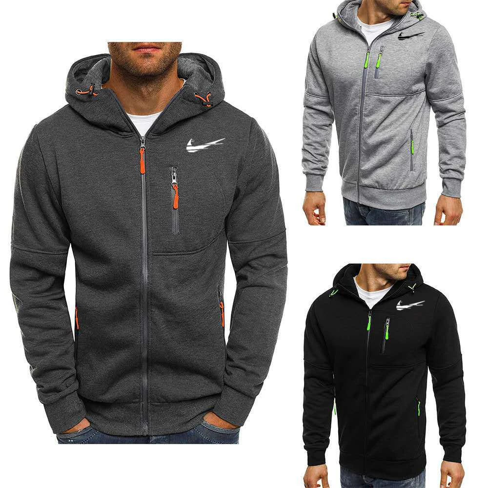

Sports outdoor men's casual hooded INIKE sweater European and American autumn and winter new trend cardigan sweater jacket