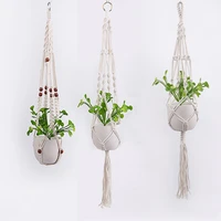 gardening pots net bag hanging basket hand woven cotton rope flower pots hanging planter american home gardening supplies