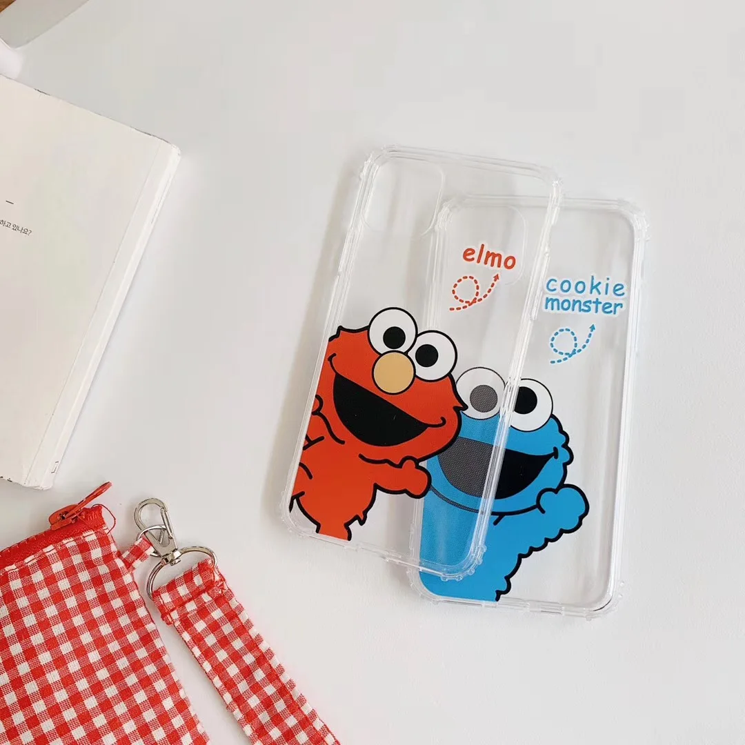 Милый мультяшный чехол с изображением улицы Сезам Элмо cookiemonster для iPhone 7 8 Plus 11 Pro X
