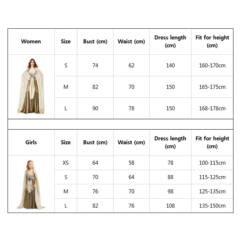 

Umorden Womens Teens Girls Ancient Egypt Egyptian Golden Cleopatra Queen of The Nile Costumes Halloween Mardi Gras Party Dress