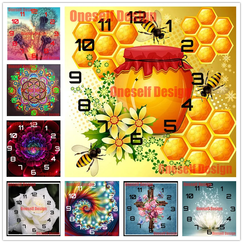 

5d алмазная картина полный квадратный цветок алмазное Искусство Набор Сердце 5d алмазная вышивка Продажа Часы Сердце Декор домашний Рождест...