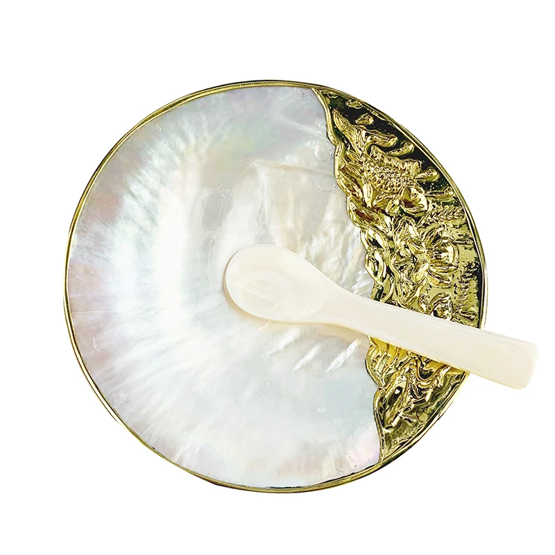 

Natural Shell Caviar Tray Honey Spoon Mother-of-Pearl Restaurant Decoration Dessert Plate Coffee Spoon Altar Ornament Home Decor