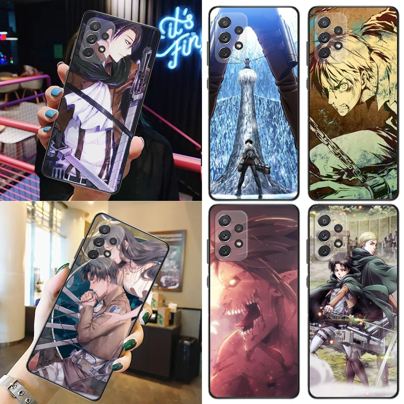 

Attack On Titan Mikasa Ackerman Armin Arlert Levi Eren Jager Phone Case For Samsung Galaxy A52 A72 5G 4G Coque Carcasa Funda