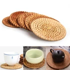 1 шт., круглые подставки под чашу из натурального ротанга