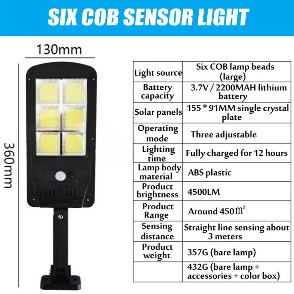 

Three Modes Intelligent Light Control System Human Body Induction Wall Lamp with Remote Control Solar Street Light Waterproof