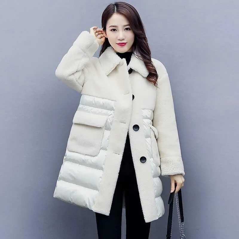 

Новинка 2021, зимняя верхняя одежда большого размера из пуха и хлопка, женская теплая Толстая хлопковая куртка, женская модная длинная парка и...