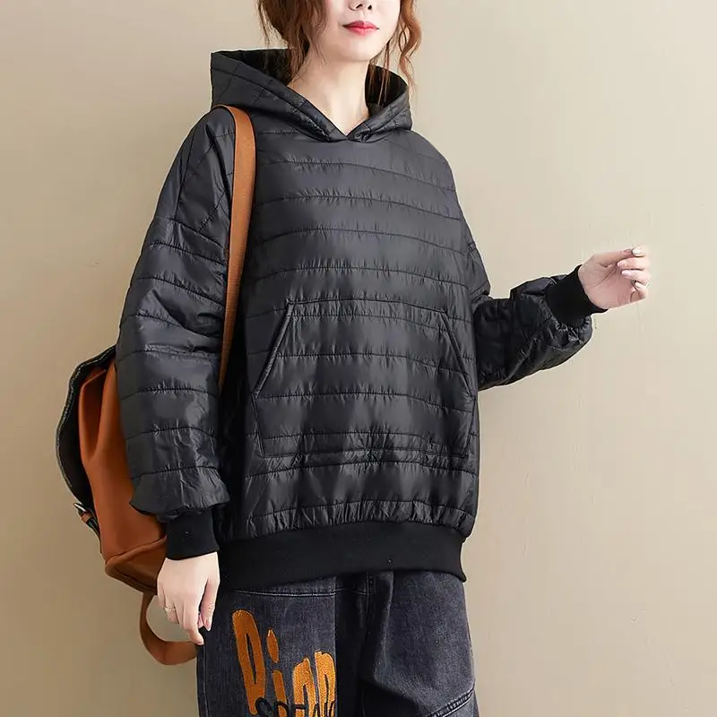

Plus Size winter Warm Hoodies Women Cotton Tops 2020 woman Hooded Loose Long Sleeve Ladies Hoodie Pullover Coat
