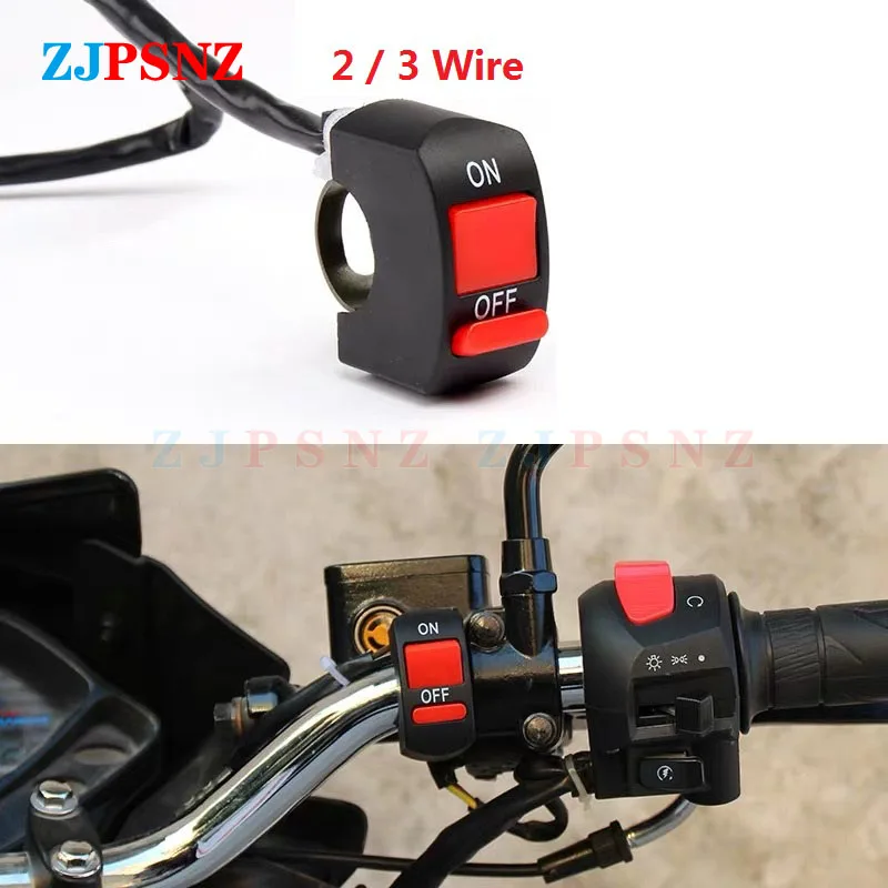 

Motorcycle Handlebar Flameout Switch LED Light ON OFF Button For Moto Motor ATV Bike DC12V/10A Black Universal