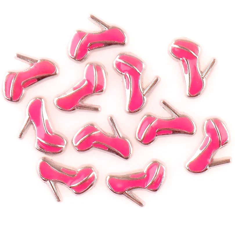 20 шт./лот F855 Розовый Высокий каблук плавающие амулеты подходят память стеклянный