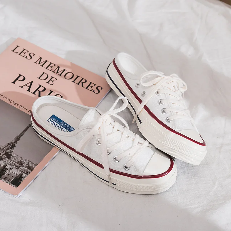 

Women Canvas Shoes Fashion Summer Casual Slippers Student Casual Lace Up Shoes Woman Vulcanize Shoes 2021 Spring Autumn
