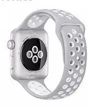 Ремешок для apple watch 42 мм 38 мм 40 мм 44 мм резиновый спортивный ремешок для iwatch 4 3 2 1 серия 5 - Цвет ремешка: siliver white
