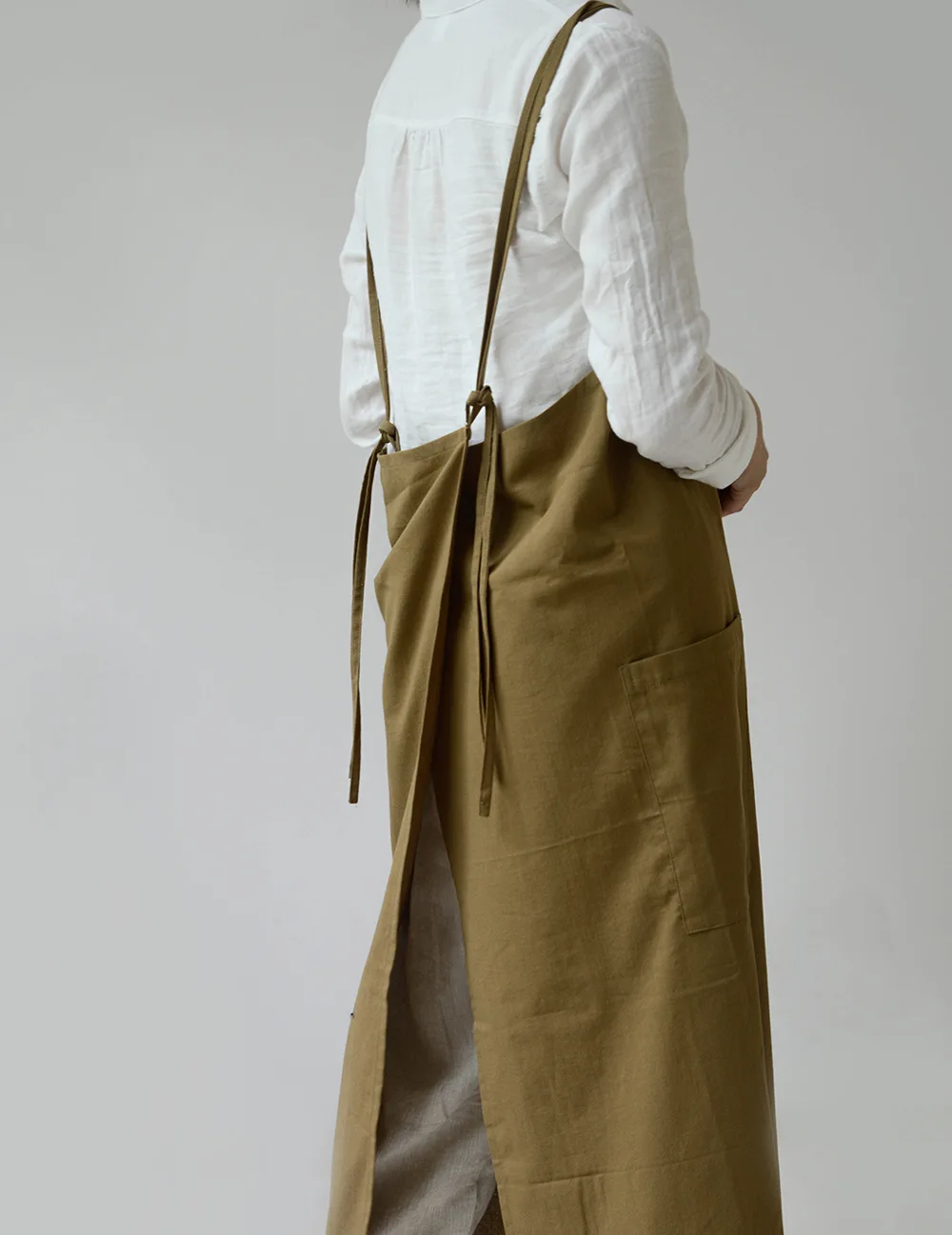 

Professional Garden Apron With Pockets Custom Logo Linen Barista Vintage Waitress Uniform Avental Cozinha Baking Accessories