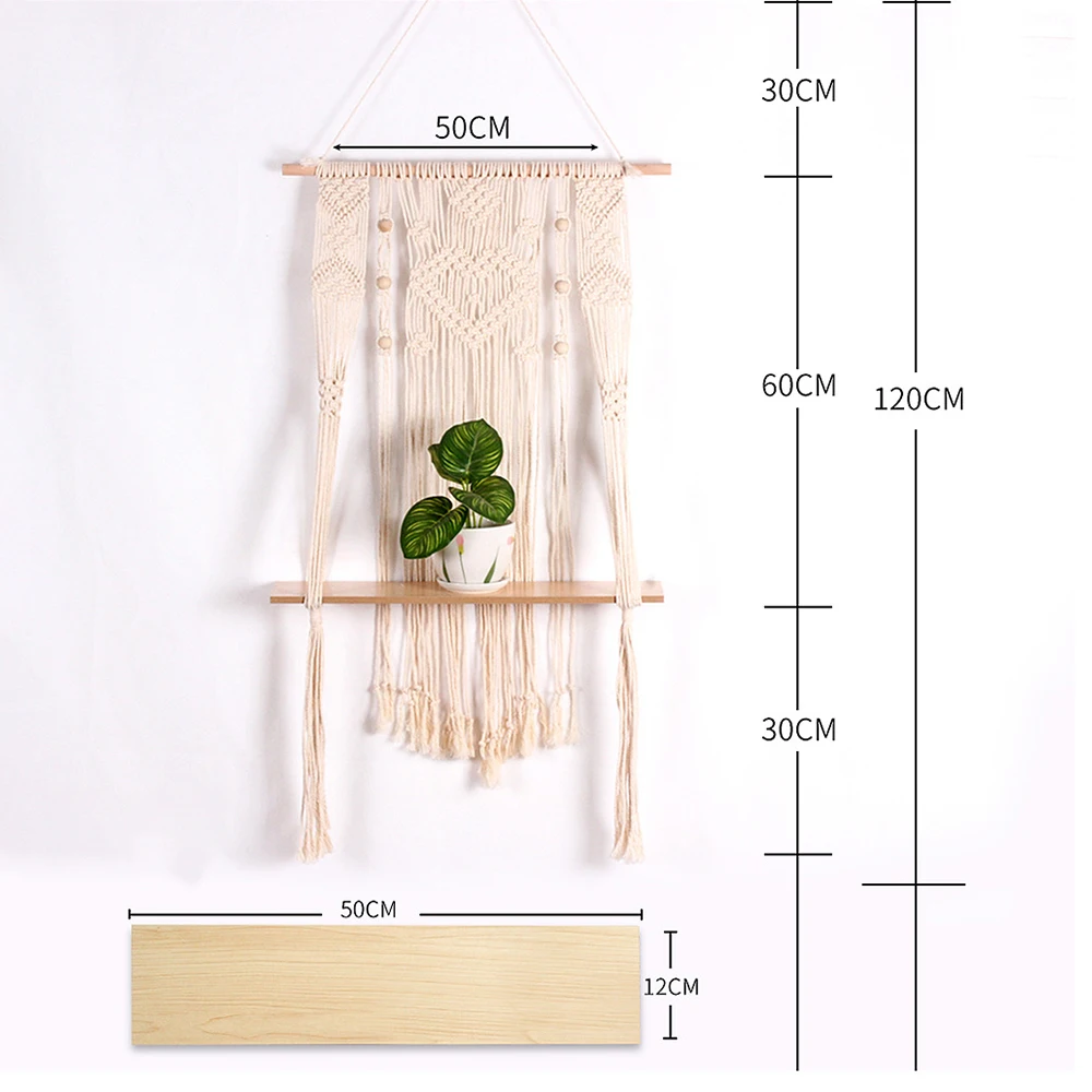 

Macrame Tapestry Manual Bohemian European Style Creative Cotton Thread Bedroom Plant Holder Bracket Beautiful