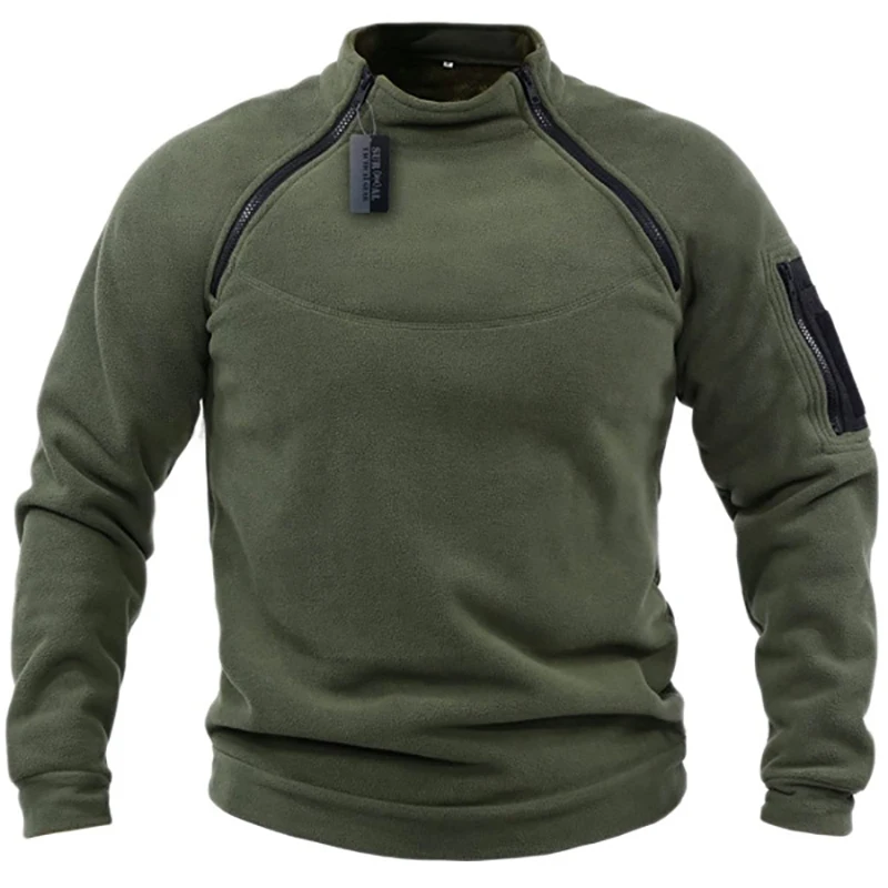 

Autumn Long Sleeve Solid Man Sweatshirt Harajuku Vintage Stand Collar Zipper Hoodies For Men Winter Casual Streetwear Top Hoodie