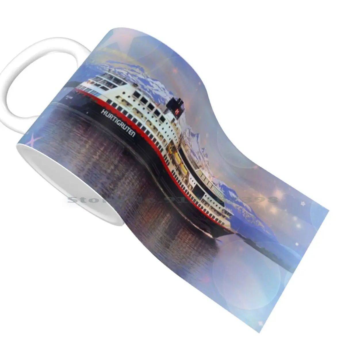 Winter Wonder Land Ceramic Mugs Coffee Cups Milk Tea Mug Norway Molde Ship Hurtigruten Cristmascard Water Sea Ocean Reflections | Дом и сад