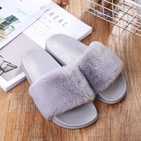 fashionable womens fur jumpsuit light and soft pink bedroom ladies platform flat shoes home shoes women slippers new 2021