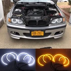 Высококачественное кольцо с белым гало комплект светодиодов глаза ангела для BMW 3 серии E46 316i 318i 320d 323i 328i 330i 325xi 330d 98-05 демонические глаза