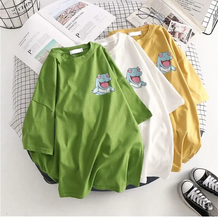 

Spring and Autumn New Korean version loose inshara Sufeng stripe short sleeve t-shirt female student BF half sleeve top clothes