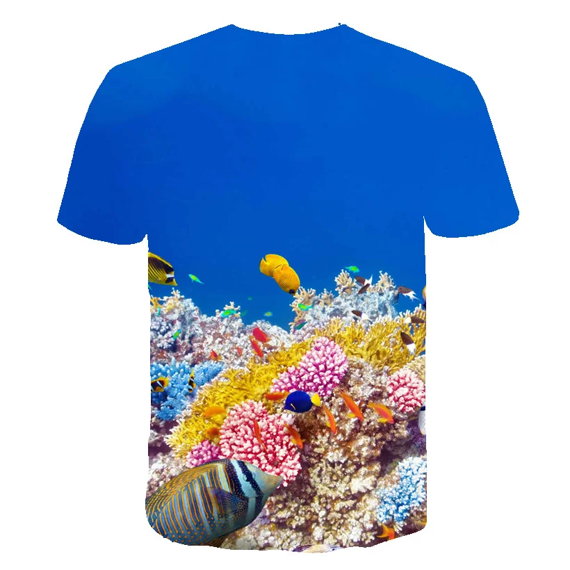 

2021 3D Print Children Hot Short Sleeve Tops Funny Kids Sea World T-Shirts Girls Summer Clothes Boys Fashion Tees 4-14 Years