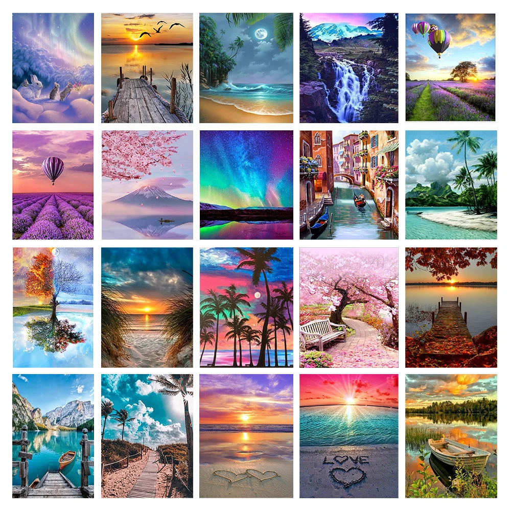 

DIY 5D Diamond Painting Round Scenery Cross Stitch Kits Full Embroidery Anime Mosaic Art Picture of Rhinestones Decor