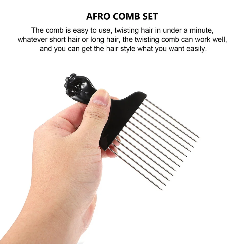 

6Pcs Afro Pick Combs Metal Teeth Hair Picks Afro Braid Picks Men Styling Tools