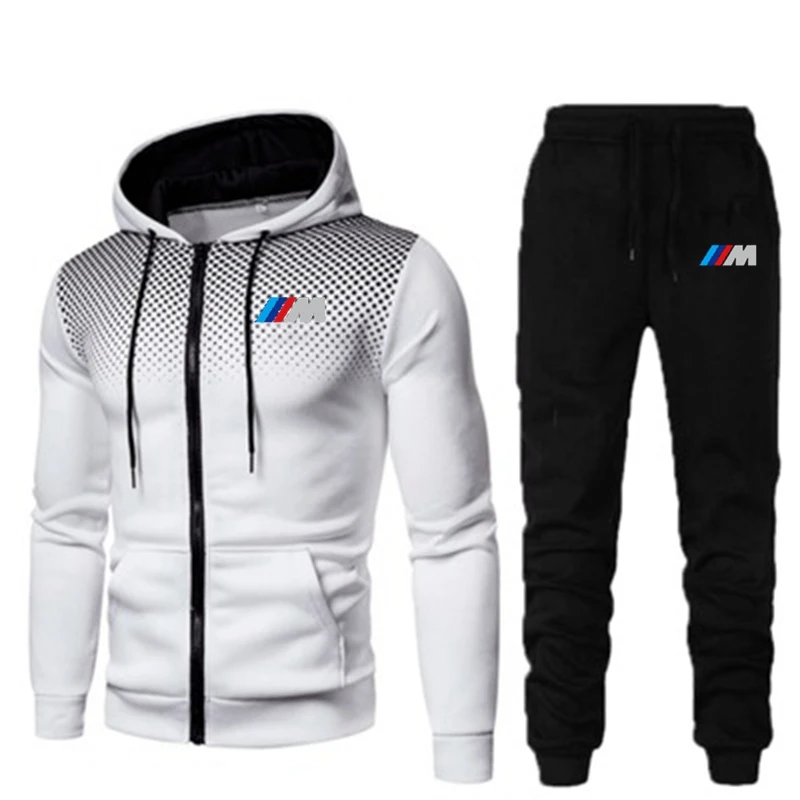 

Men Casual Sets 2020 Winter New Brand Splice Jogger Tracksuit Zipper Hoodies+Pants 2PC Sets Men's Sportswear Sport Suit Clothing
