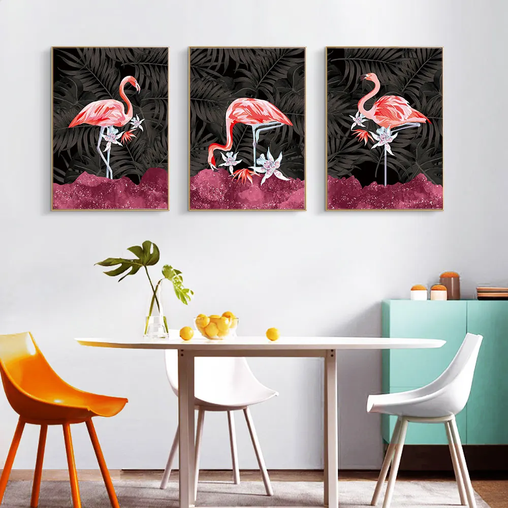 

Scandinavian Modern Poster Natural Canvas Painting Animals Art Print Nordic Living room Wall Picture For Living Room Home Decor