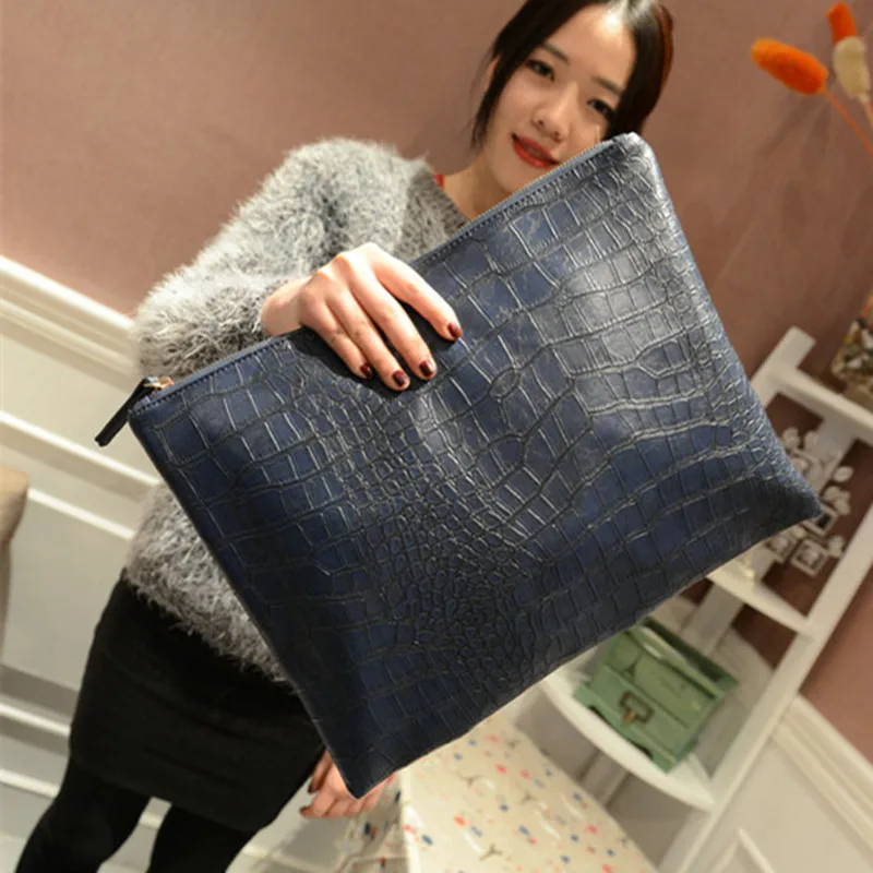 Новые клатчи на каждый день с узором крокодиловая кожа мужская и женская модная