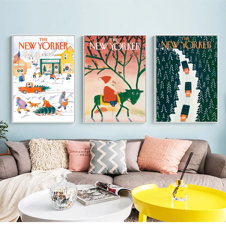 

Christmas Santa Claus Candy Vintage Magazine Cover Wall Art Canvas Painting Posters And Prints Wall Pictures For Bedroom Decor