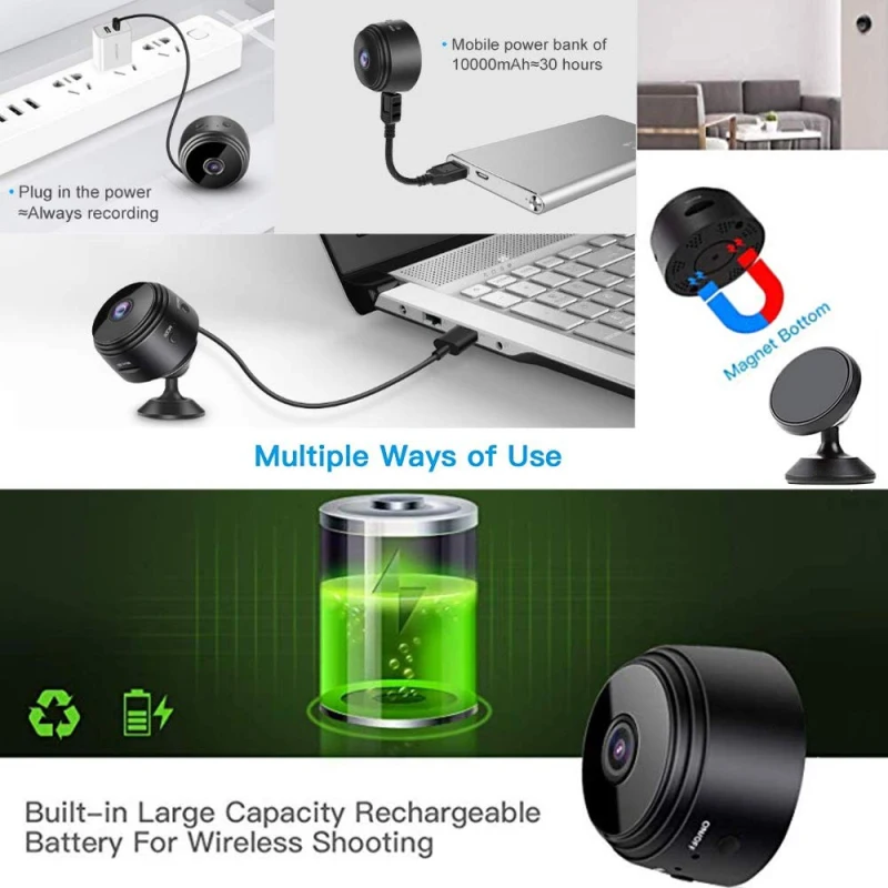 

4K HD Mini IP WIFI Camera Camcorder Wireless Home Security DVR Night Camera With Exercise Monitoring/WIFICAM PRO APP Alarm