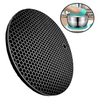 round silicone super thick non slip heat insulation honeycomb rubber heat insulation pad suitable for kitchen multi purpose